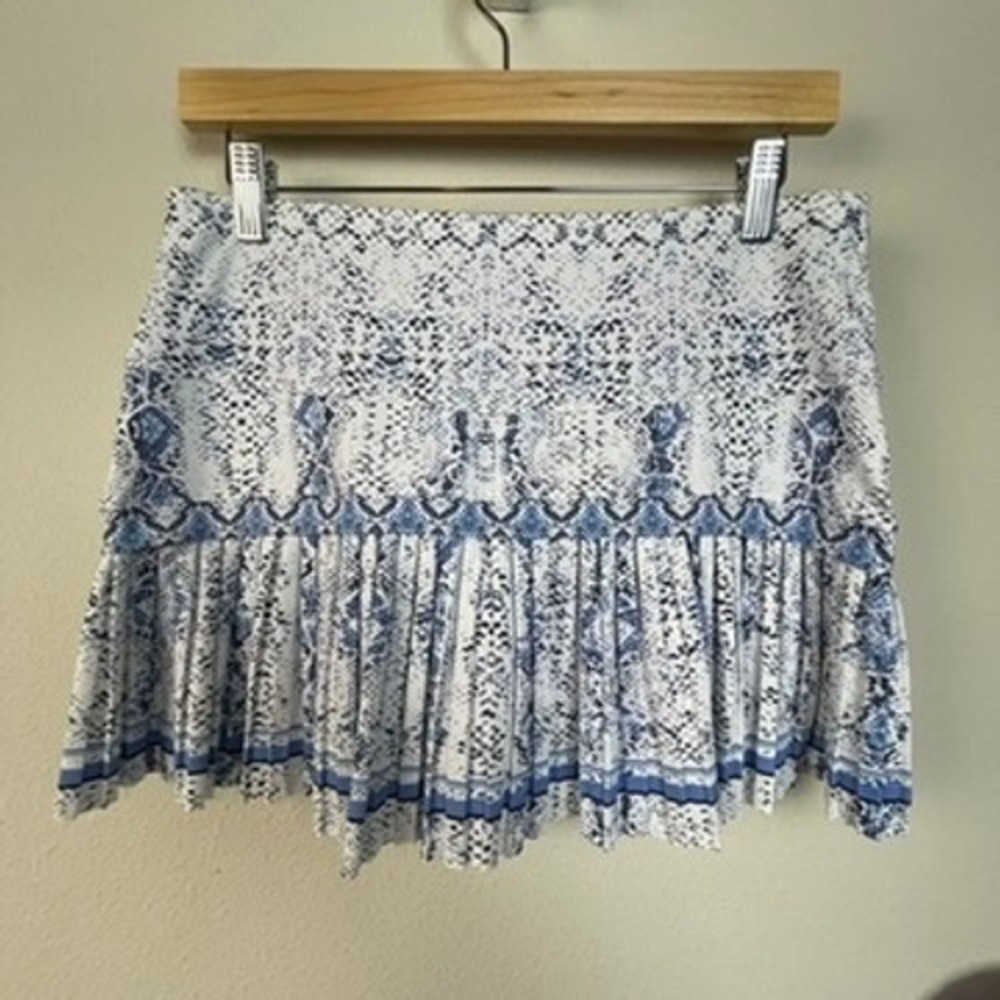 Lucky in Love Womens Tennis Skirt M Snake Print Pleated Athletic Skort Blue - Picture 4 of 9